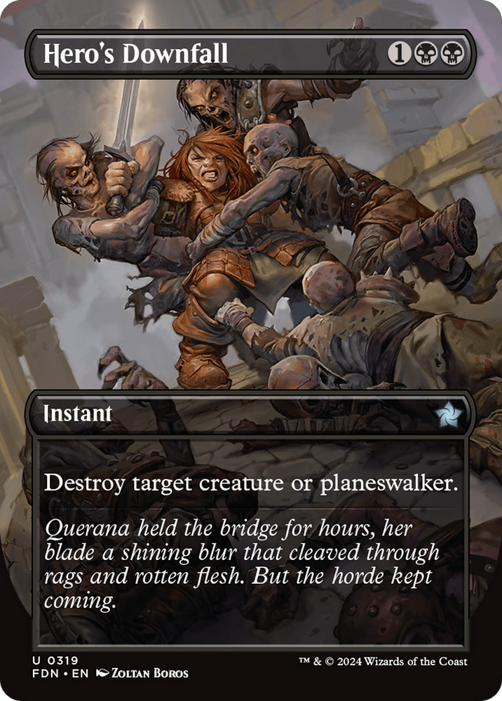 Hero's Downfall (Borderless) [Foundations] Magic: The Gathering
