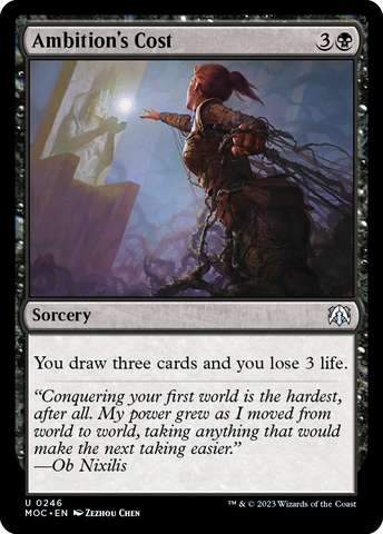 Ambition's Cost [March of the Machine Commander] Magic: The Gathering
