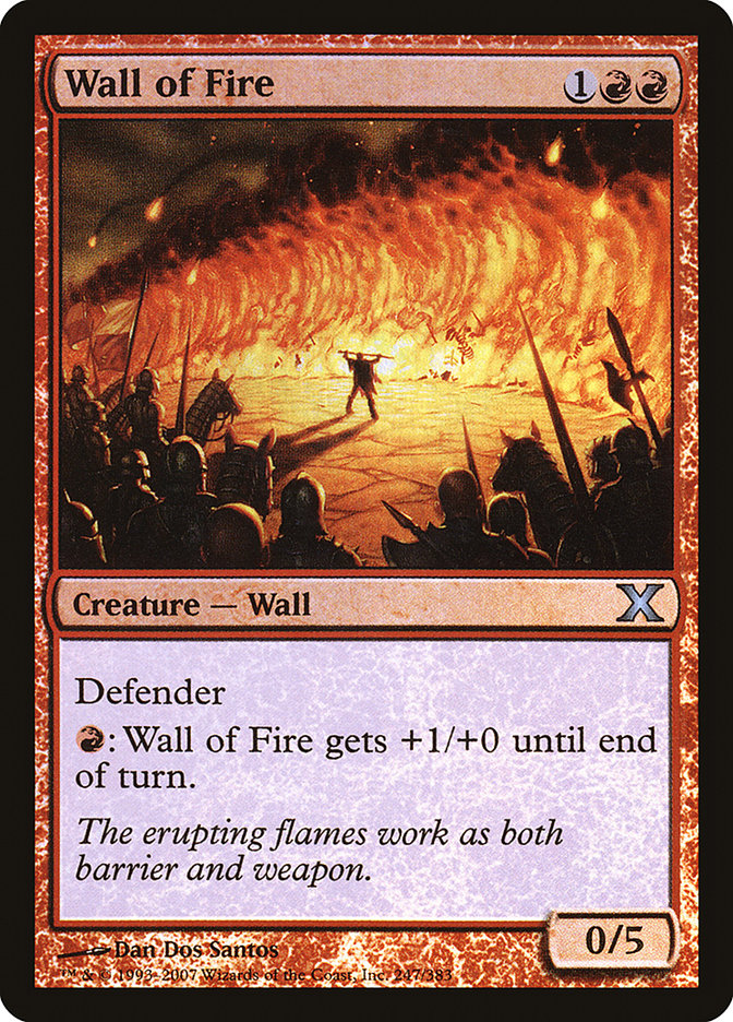 Wall of Fire (Premium Foil) [Tenth Edition] Magic: The Gathering