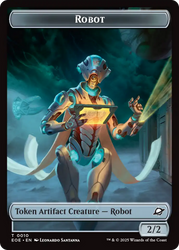 Robot // Emblem - Tezzeret, Cruel Captain Double-Sided Token [Edge of Eternities Tokens] Magic: The Gathering