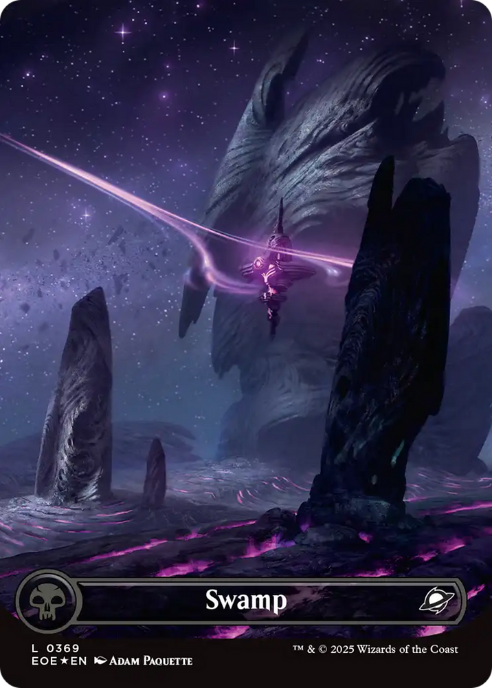 Swamp (0369) (Borderless) (Galaxy Foil) [Edge of Eternities] Magic: The Gathering