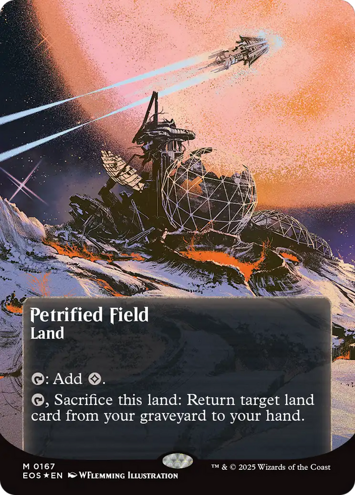 Petrified Field (0167) (Borderless) (Galaxy Foil) [Edge of Eternities: Stellar Sights] Magic: The Gathering