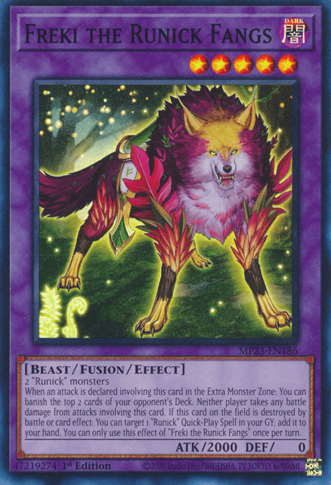 Freki the Runick Fangs [MP23-EN186] Super Rare - Yugioh Cards For Your TCG Needs!