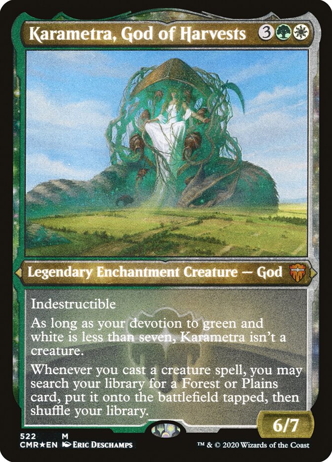Karametra, God of Harvests (Etched) [Commander Legends] Magic: The Gathering