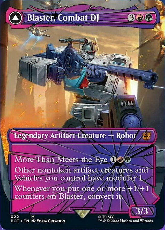 Blaster, Combat DJ // Blaster, Morale Booster (Shattered Glass) [Transformers] Magic: The Gathering