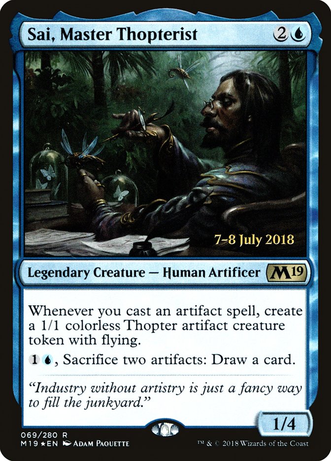 Sai, Master Thopterist [Core Set 2019 Prerelease Promos] Magic: The Gathering