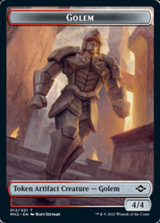 Golem // Treasure (21) Double-Sided Token [Modern Horizons 2 Tokens] Magic: The Gathering