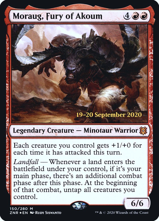Moraug, Fury of Akoum [Zendikar Rising Prerelease Promos] Magic: The Gathering