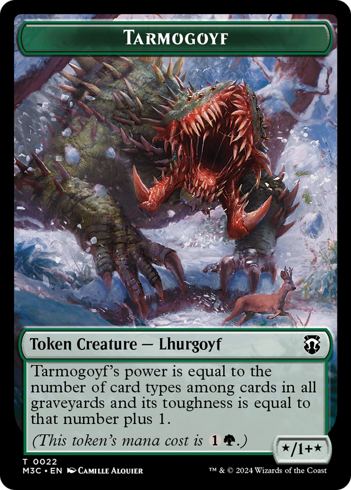 Tarmogoyf (Ripple Foil) // Goblin Double-Sided Token [Modern Horizons 3 Commander Tokens] Magic: The Gathering