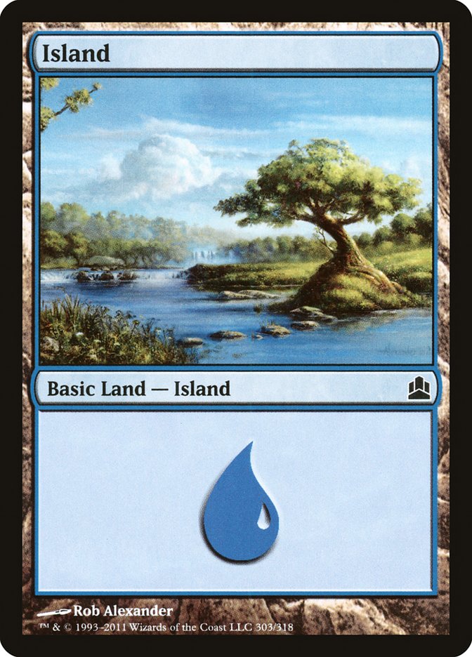 Island (303) [Commander 2011] Magic: The Gathering