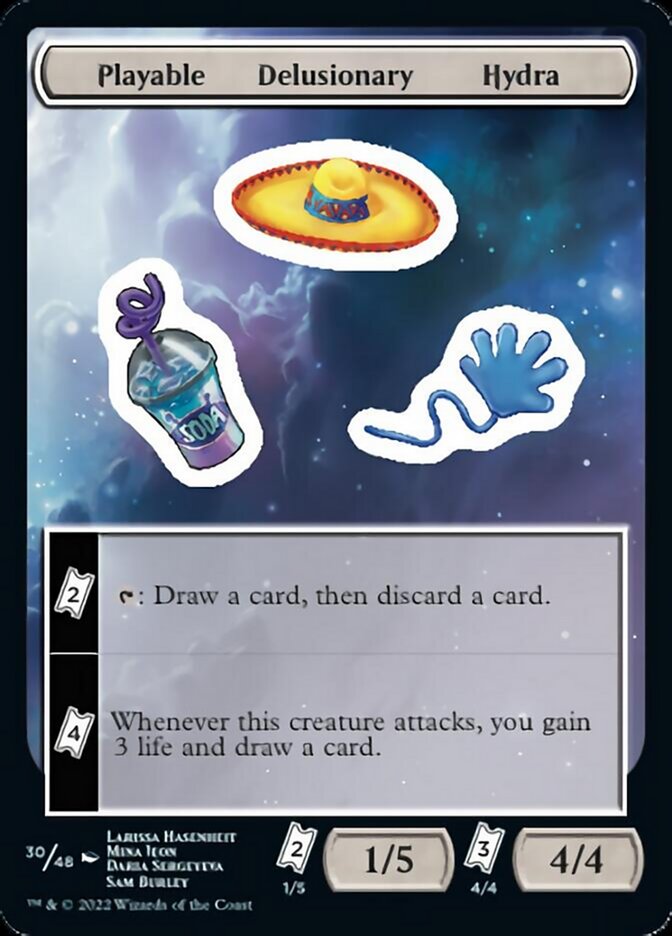 Playable Delusionary Hydra [Unfinity Stickers] Magic: The Gathering