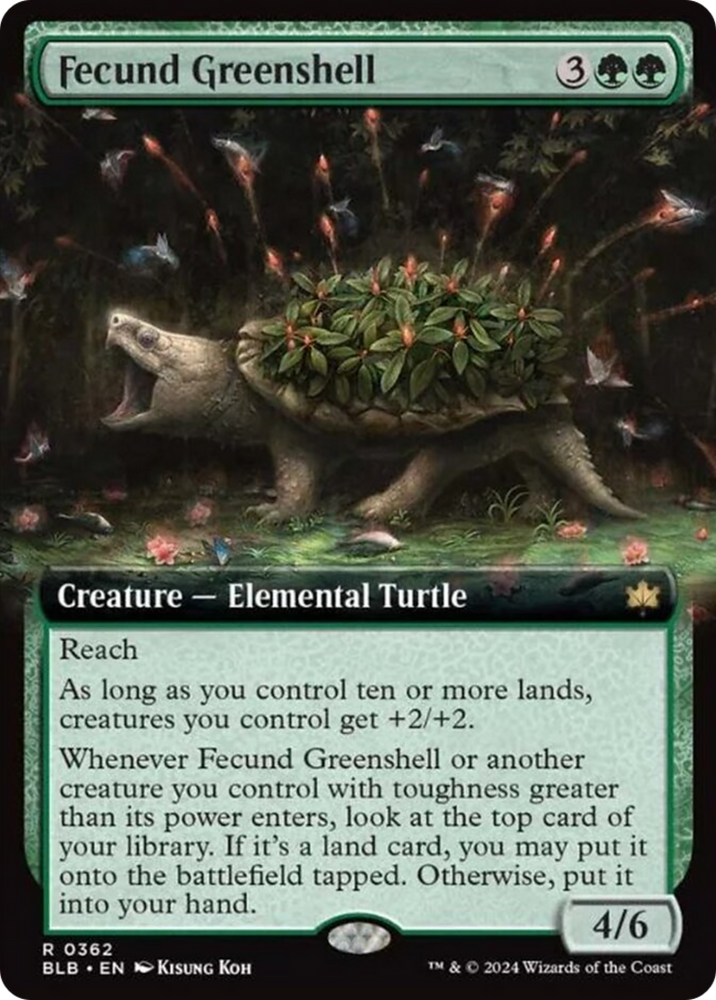 Fecund Greenshell (Extended Art) [Bloomburrow] Magic: The Gathering