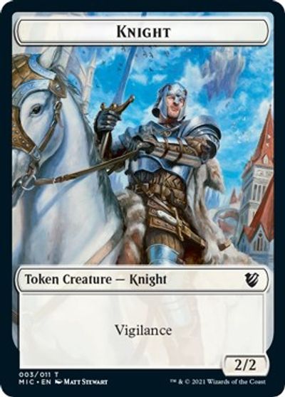 Wolf // Knight Double-Sided Token [Innistrad: Midnight Hunt Commander Tokens] Magic: The Gathering
