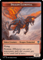 Dragon Elemental // Bird Illusion Double-Sided Token [Outlaws of Thunder Junction Commander Tokens] Magic: The Gathering