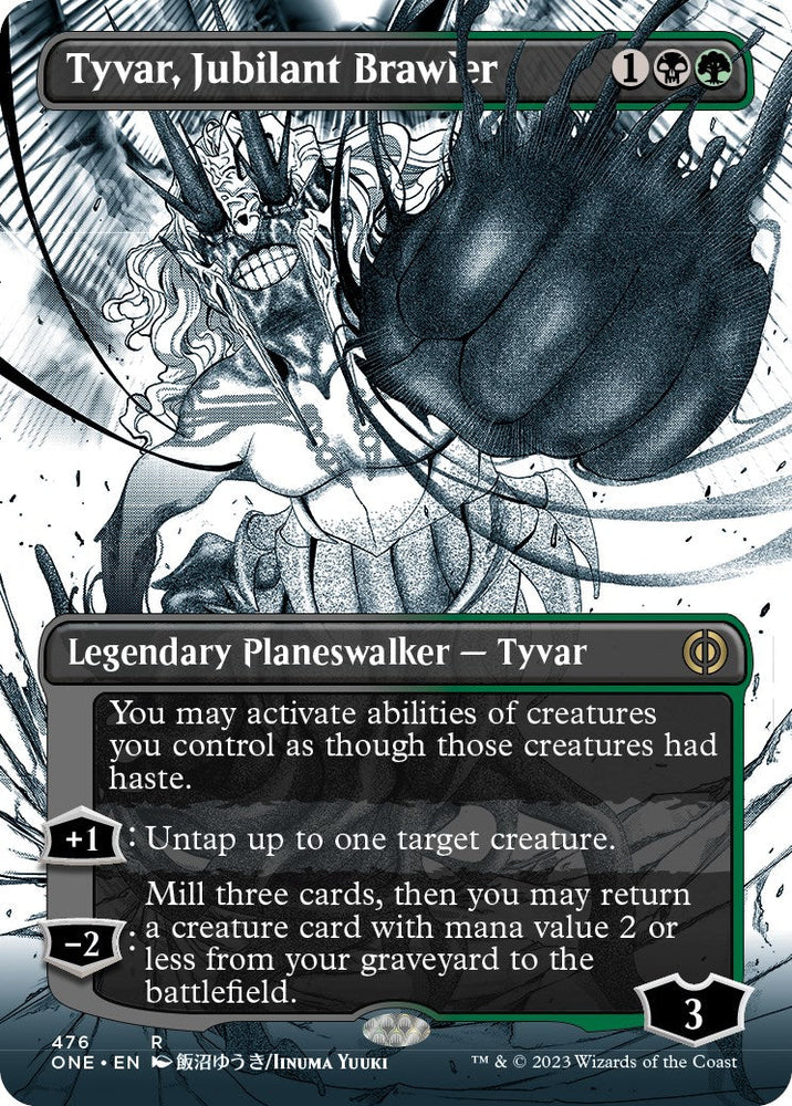 Tyvar, Jubilant Brawler (Borderless Manga Step-and-Compleat Foil) [Phyrexia: All Will Be One] Magic: The Gathering