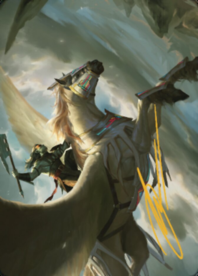 Cleaving Skyrider Art Card (Gold-Stamped Signature) [Dominaria United Art Series] Magic: The Gathering
