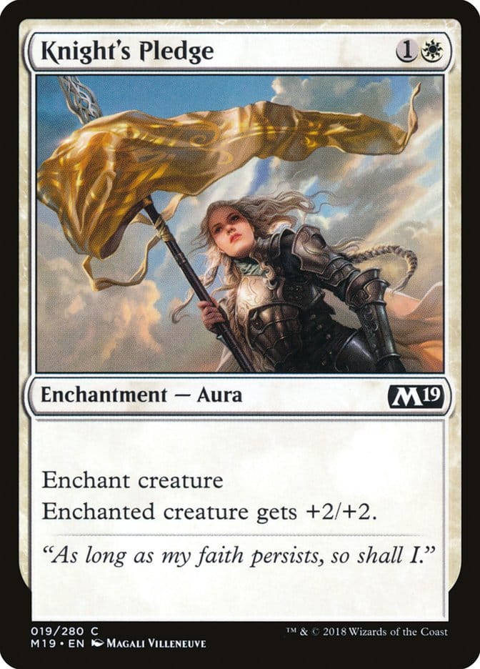 Knight's Pledge [Core Set 2019] Magic: The Gathering