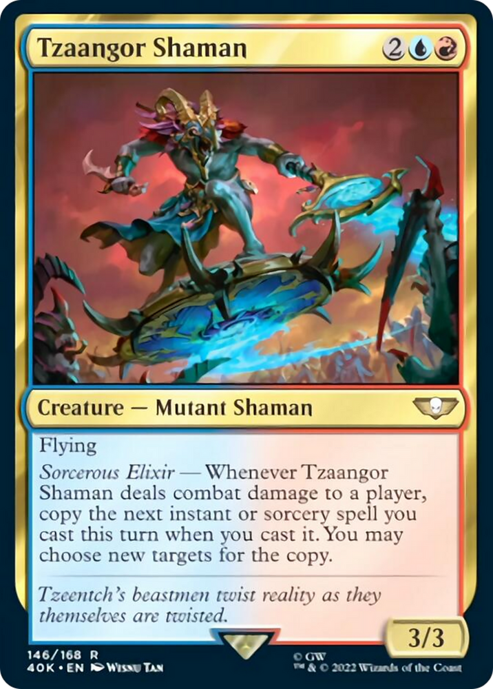Tzaangor Shaman (Surge Foil) [Warhammer 40,000] Magic: The Gathering