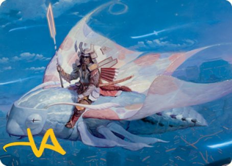 Sky-Blessed Samurai Art Card (Gold-Stamped Signature) [Kamigawa: Neon Dynasty Art Series] Magic: The Gathering