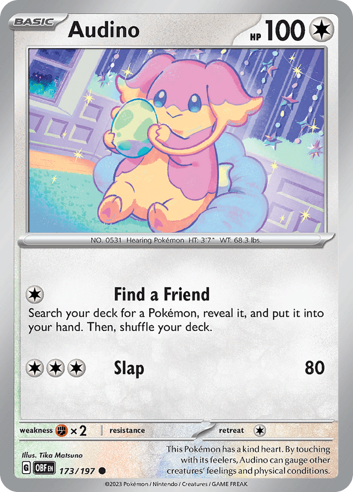 Audino (173/197) [Scarlet & Violet: Obsidian Flames] - Pokemon Cards For Your TCG Needs!