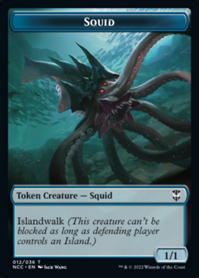 Squid // Treasure (013) Double-Sided Token [Streets of New Capenna Commander Tokens] Magic: The Gathering