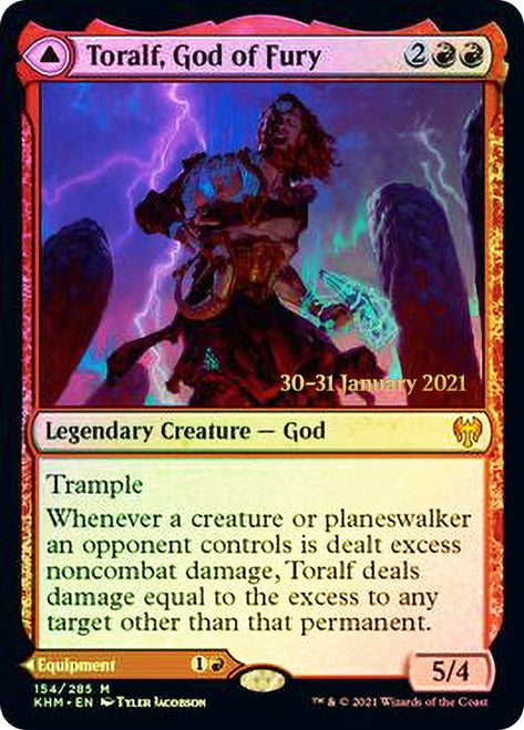 Toralf, God of Fury // Toralf's Hammer [Kaldheim Prerelease Promos] Magic: The Gathering