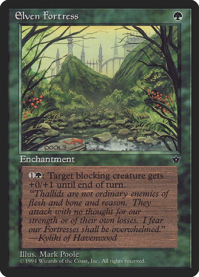 Elven Fortress (Mark Poole) [Fallen Empires] Magic: The Gathering