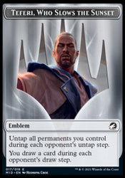 Human // Teferi, Who Slows the Sunset Emblem Double-Sided Token [Innistrad: Midnight Hunt Tokens] Magic: The Gathering