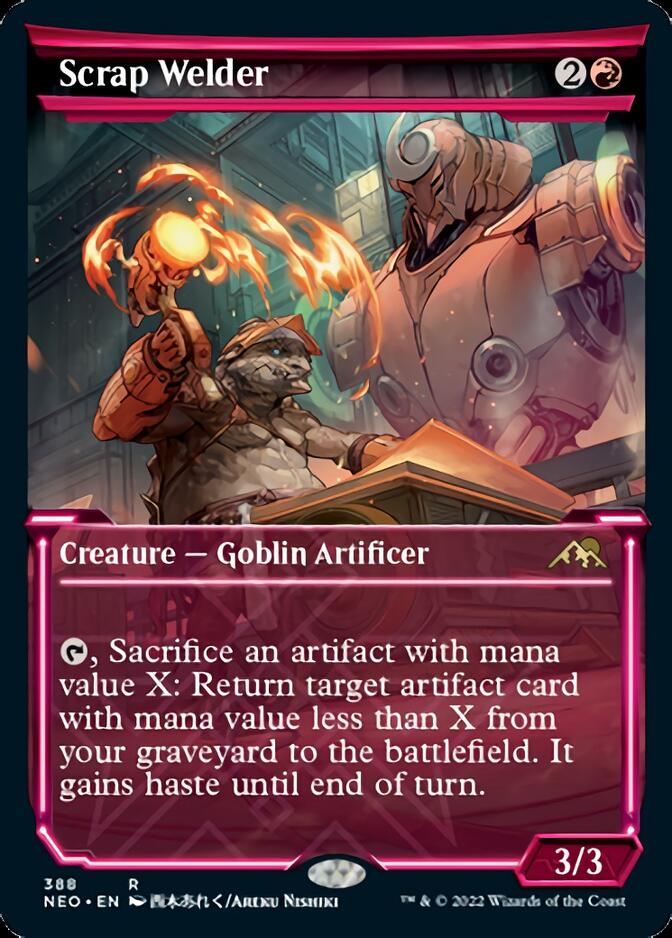 Scrap Welder (Showcase Soft Glow) [Kamigawa: Neon Dynasty] Magic: The Gathering
