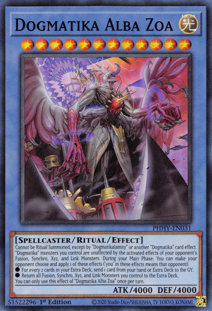 Dogmatika Alba Zoa [PHHY-EN031] Super Rare - Yugioh Cards For Your TCG Needs!