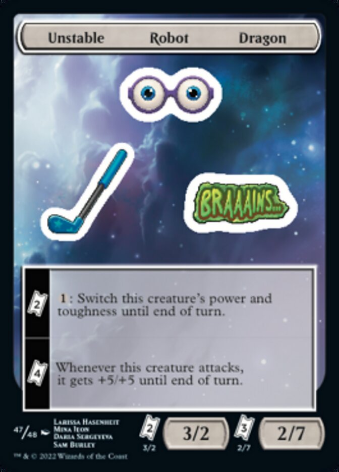 Unstable Robot Dragon [Unfinity Stickers] Magic: The Gathering
