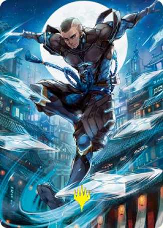 Kaito Shizuki 1 Art Card (Gold-Stamped Signature) [Kamigawa: Neon Dynasty Art Series] Magic: The Gathering
