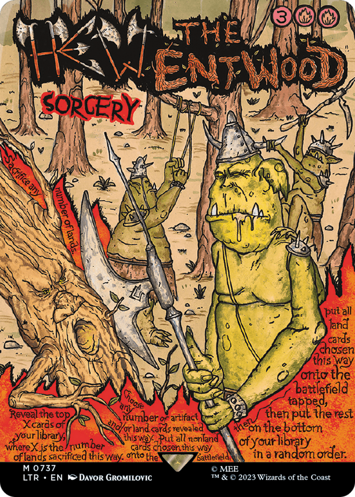 Hew the Entwood (Borderless Poster) [The Lord of the Rings: Tales of Middle-Earth] Magic: The Gathering