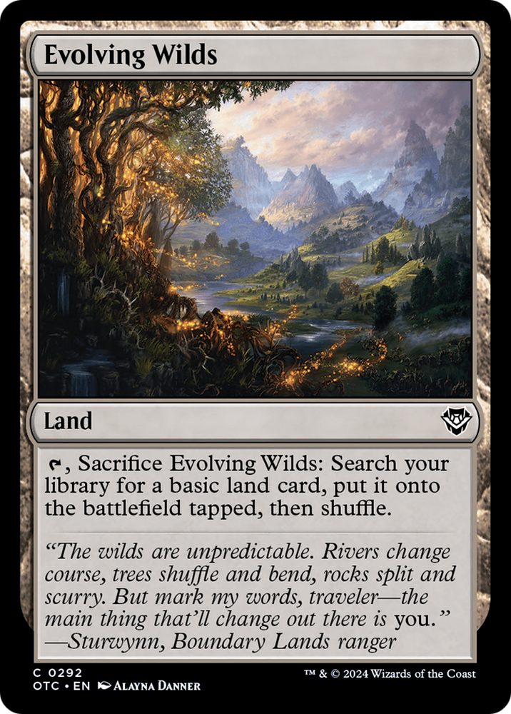Evolving Wilds [Outlaws of Thunder Junction Commander] Magic: The Gathering
