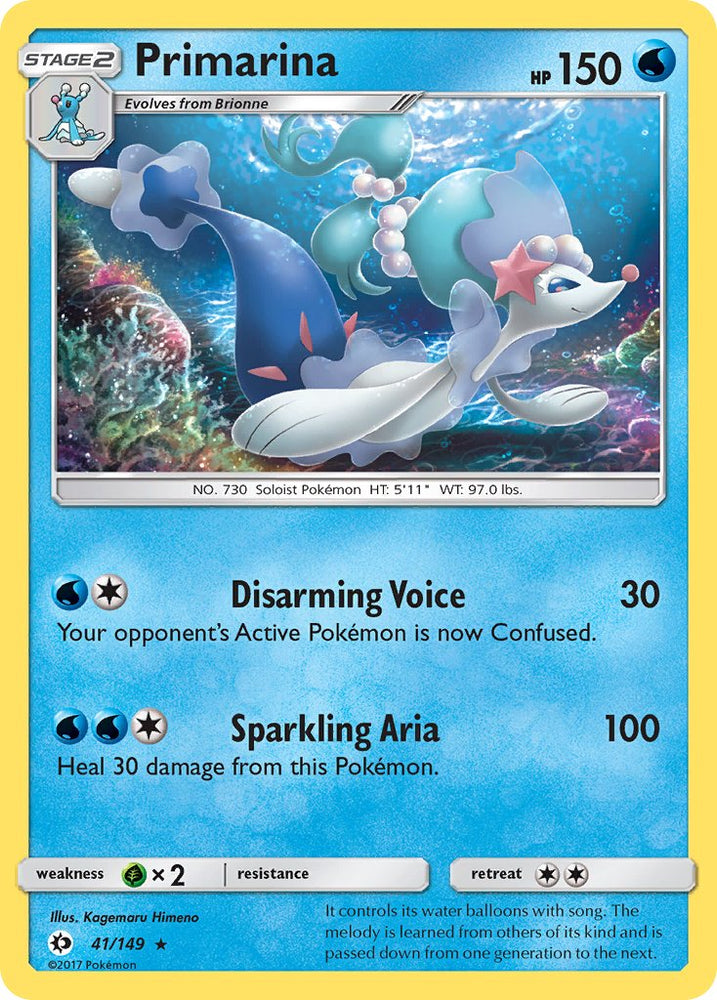 Primarina (41/149) (Theme Deck Exclusive) [Sun & Moon: Base Set] Pokémon