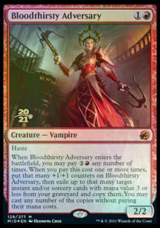 Bloodthirsty Adversary [Innistrad: Midnight Hunt Prerelease Promos] Magic: The Gathering