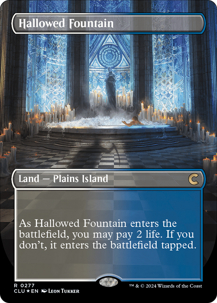 Hallowed Fountain (Borderless) [Ravnica: Clue Edition] Magic: The Gathering
