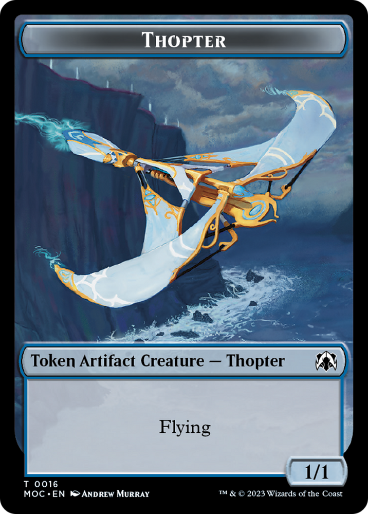 Thopter // Gold Double-Sided Token [March of the Machine Commander Tokens] Magic: The Gathering