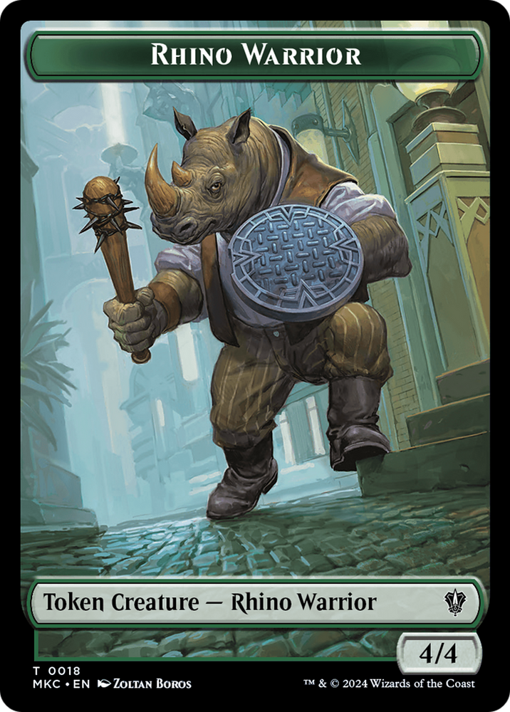 Thopter // Rhino Warrior Double-Sided Token [Murders at Karlov Manor Commander Tokens] Magic: The Gathering
