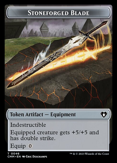 Treasure // Stoneforged Blade Double-Sided Token [Commander Masters Tokens] Magic: The Gathering