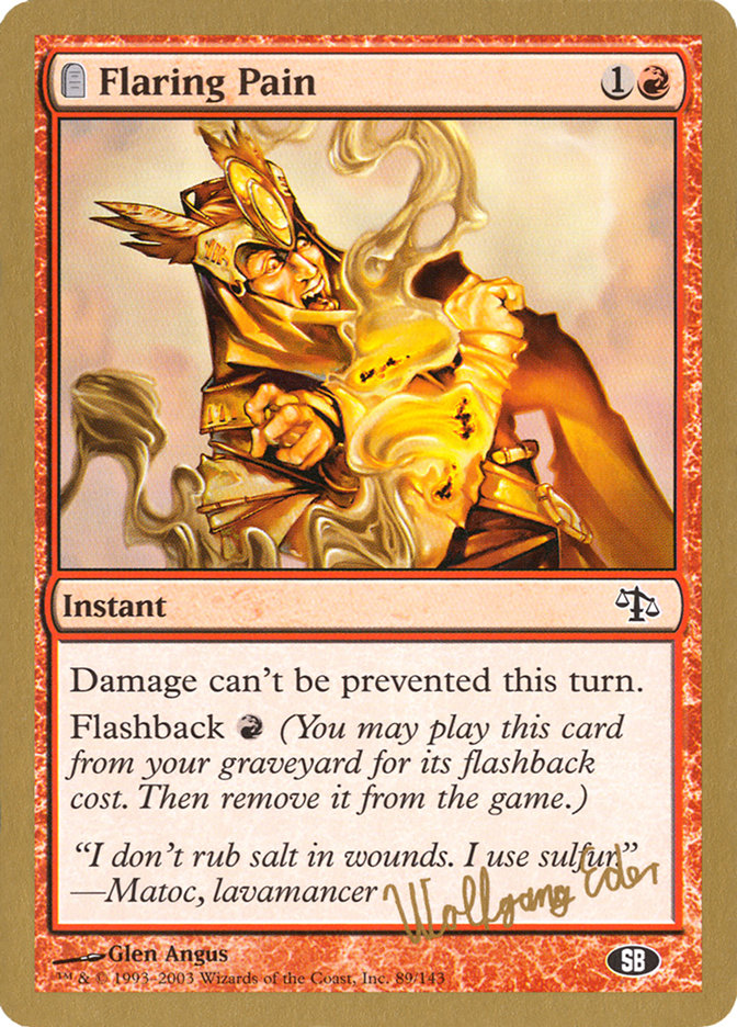 Flaring Pain (Wolfgang Eder) (SB) [World Championship Decks 2003] Magic: The Gathering