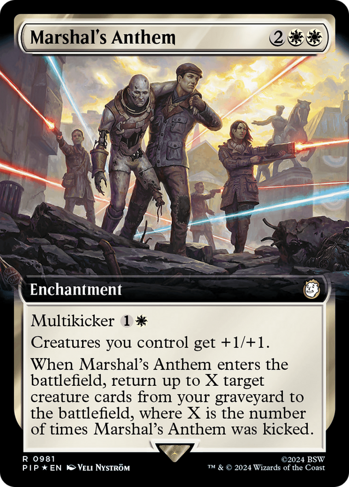 Marshal's Anthem (Extended Art) (Surge Foil) [Fallout] Magic: The Gathering