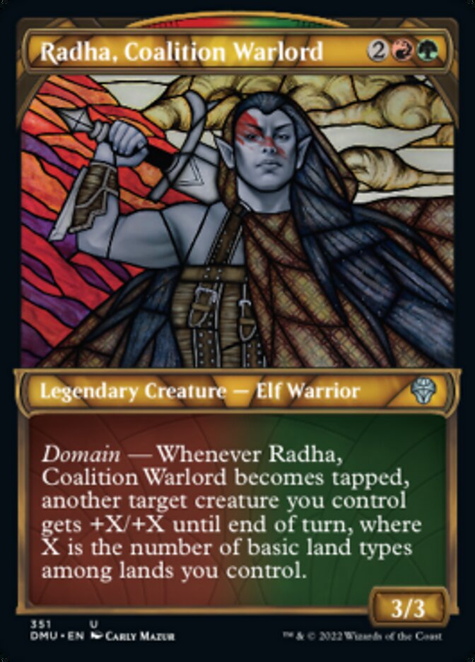 Radha, Coalition Warlord (Showcase Textured) [Dominaria United] Magic: The Gathering