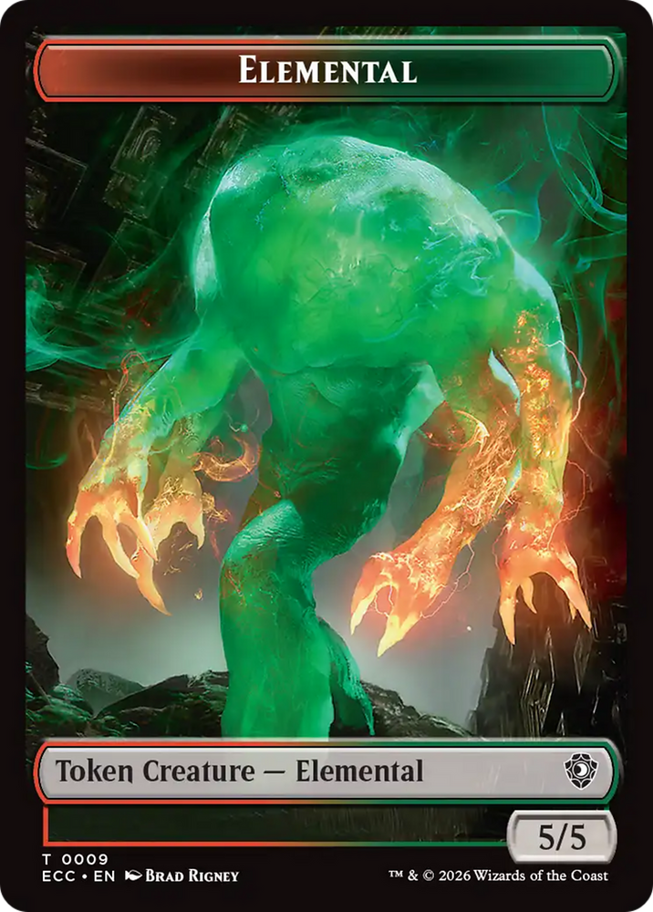 Rhino Warrior // Elemental (0009) Double-Sided Token [Lorwyn Eclipsed Tokens] Magic: The Gathering