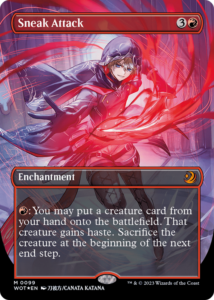 Sneak Attack (Anime Borderless) (Confetti Foil) [Wilds of Eldraine: Enchanting Tales] Magic: The Gathering
