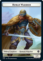 Saproling // Human Warrior Double-Sided Token [Starter Commander Decks] Magic: The Gathering