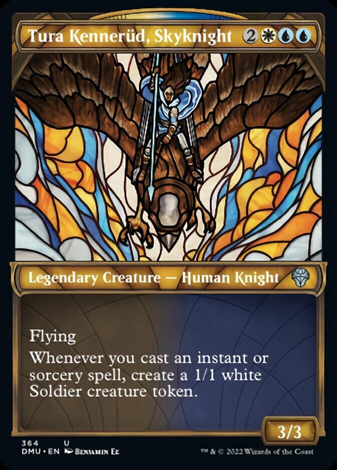 Tura Kennerud, Skyknight (Showcase Textured) [Dominaria United] Magic: The Gathering