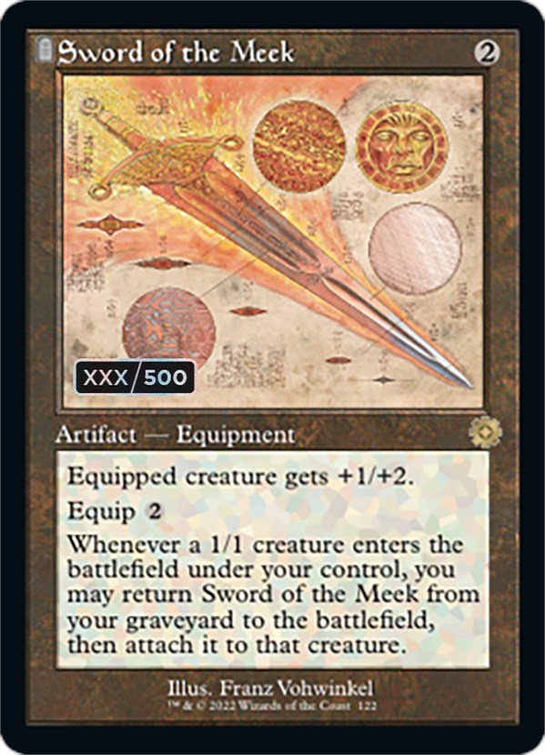 Sword of the Meek (Retro Schematic) (Serialized) [The Brothers' War Retro Artifacts] Magic: The Gathering