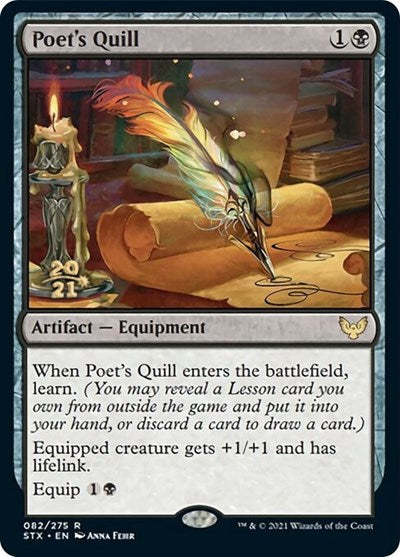 Poet's Quill [Strixhaven: School of Mages Prerelease Promos] Magic: The Gathering