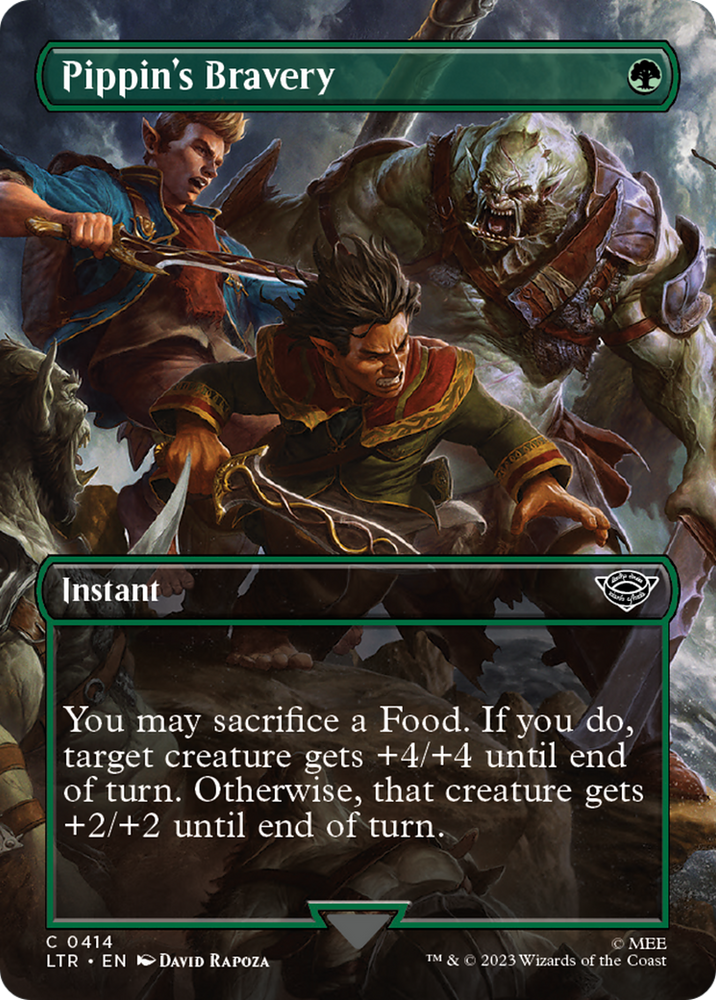 Pippin's Bravery (Borderless Alternate Art) [The Lord of the Rings: Tales of Middle-Earth] Magic: The Gathering